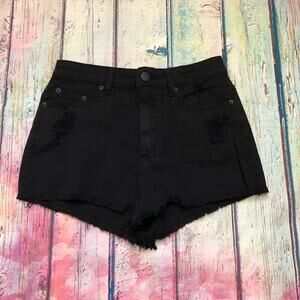 BDG Jeans Shorts Womens 29 Black High Rise Cheeky Distressed ASO Selena Gomez